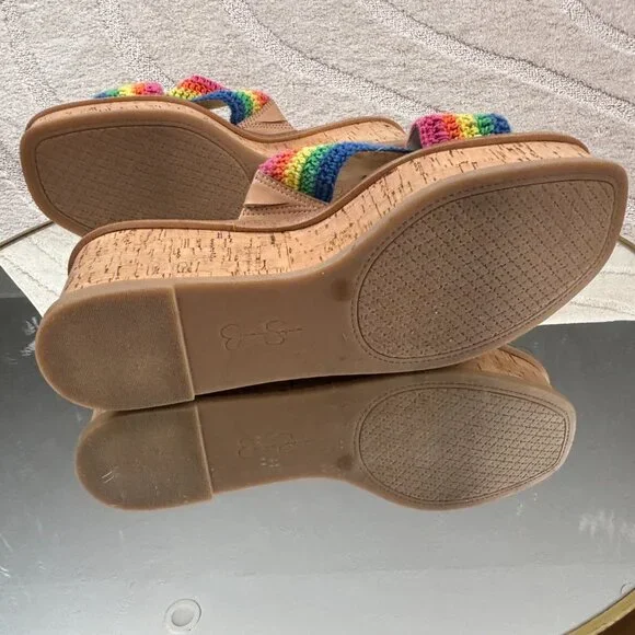 Jessica Simpson Multi Rainbow Ediza Crochet Platform - Picture 5 of 7